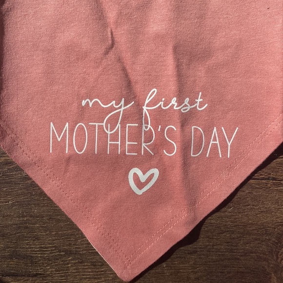 NWT Rabbit Skins “my first MOTHER’S DAY” Bandana/bib, OS, dusty rose. - Picture 2 of 7